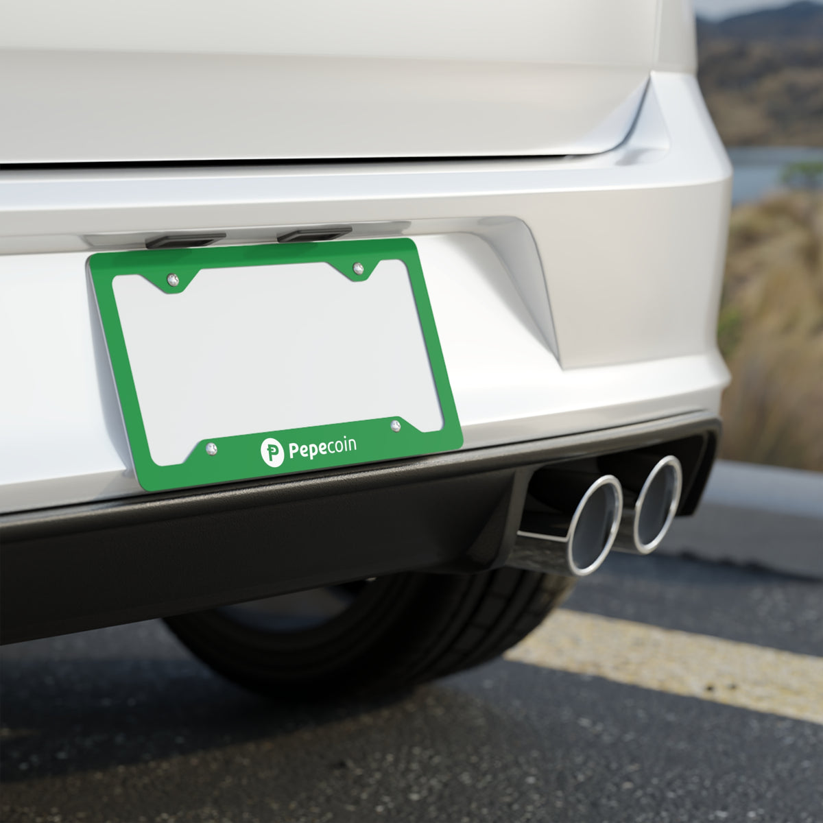 Pepecoin License Plate Frame (Green)