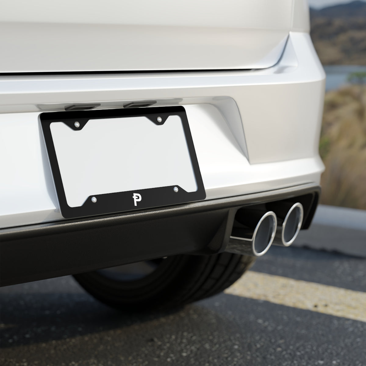 Pepecoin Ᵽ License Plate Frame (Black)