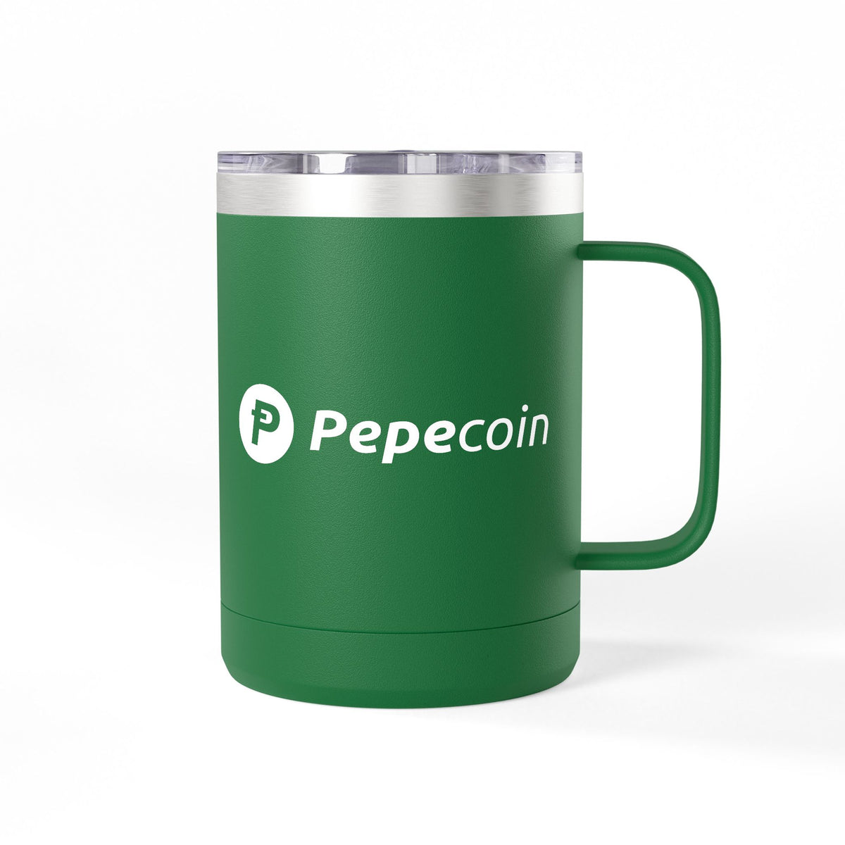 Pepecoin Coffee Mug Tumbler, 15oz (Green)