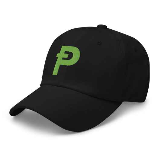 Pepecoin Hat (Black with Green Ᵽ)