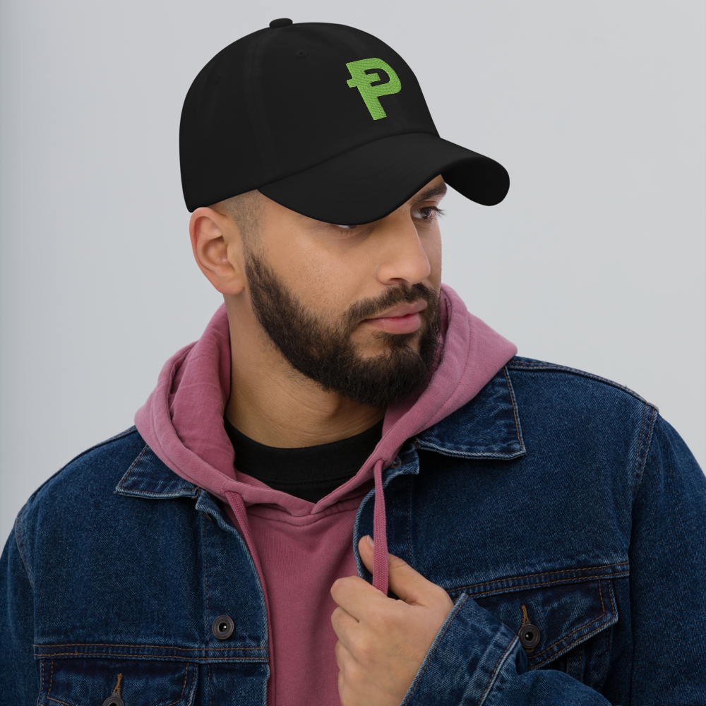 Pepecoin Hat (Black with Green Ᵽ)