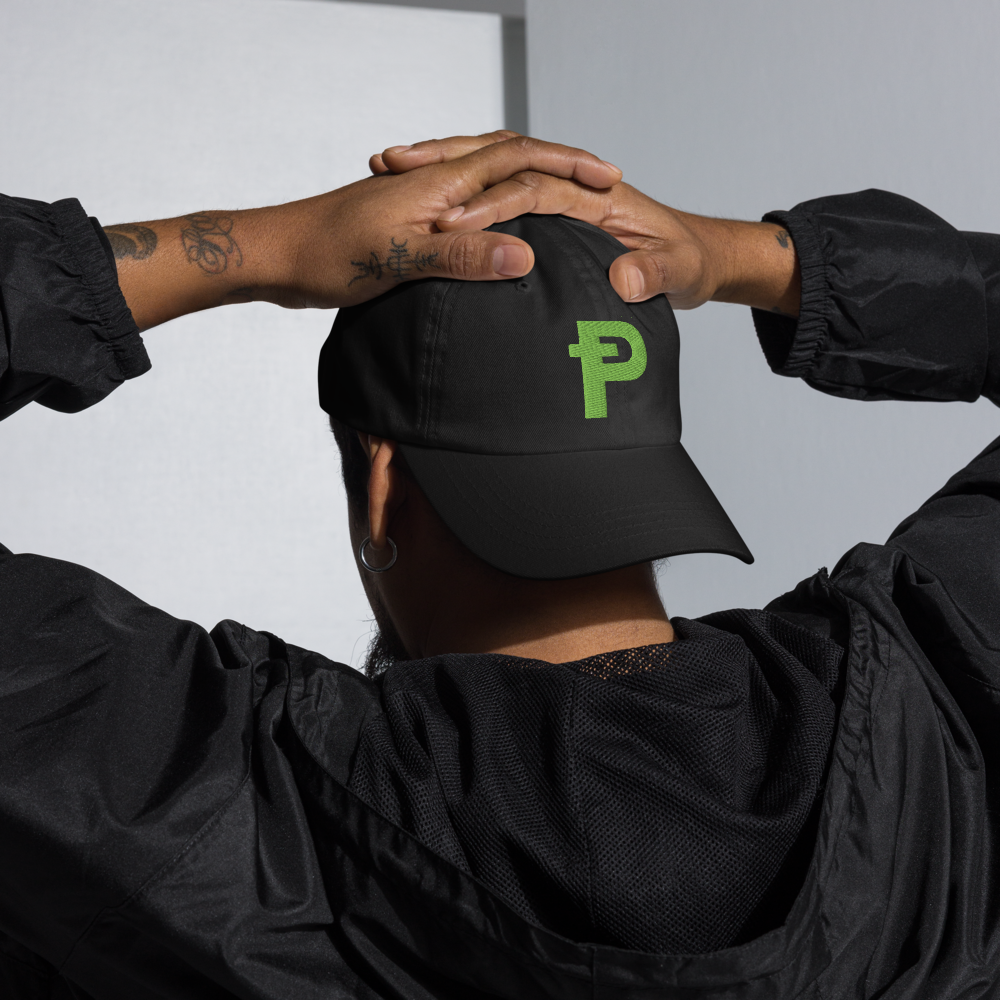 Pepecoin Hat (Black with Green Ᵽ)