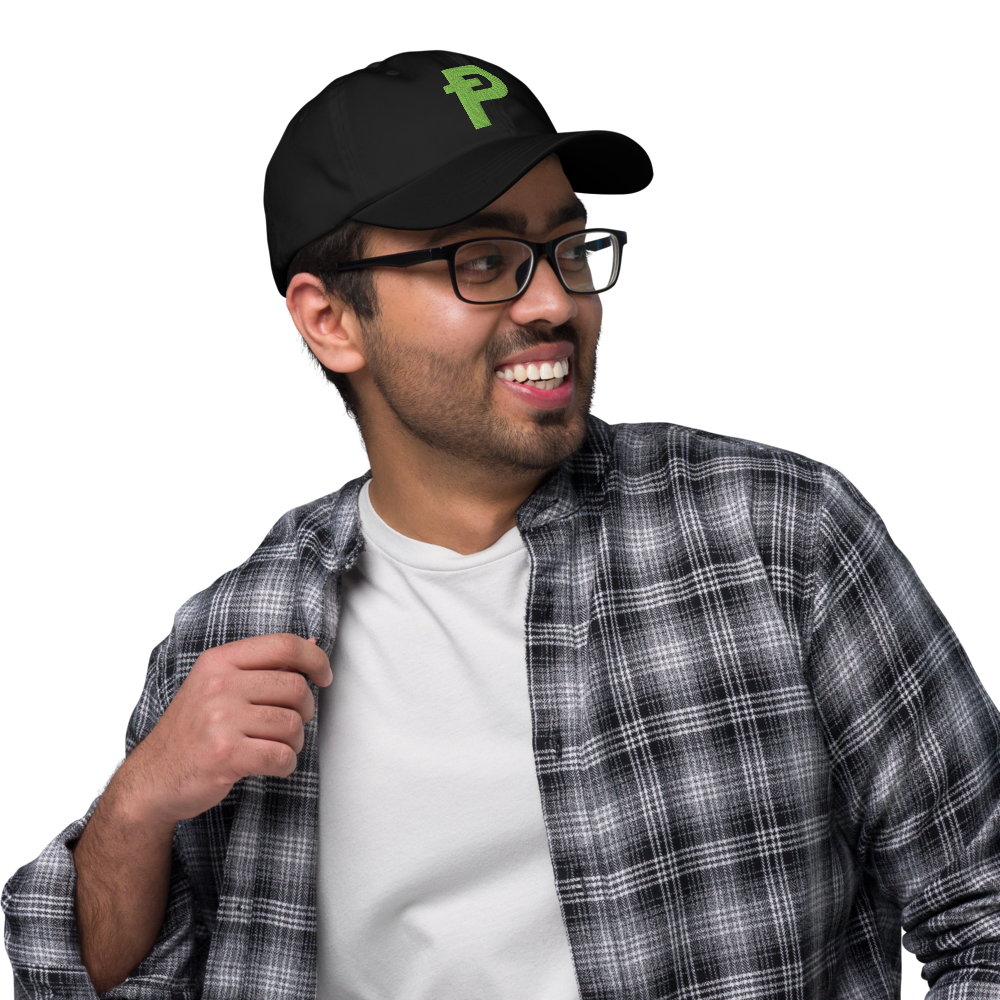 Pepecoin Hat (Black with Green Ᵽ)