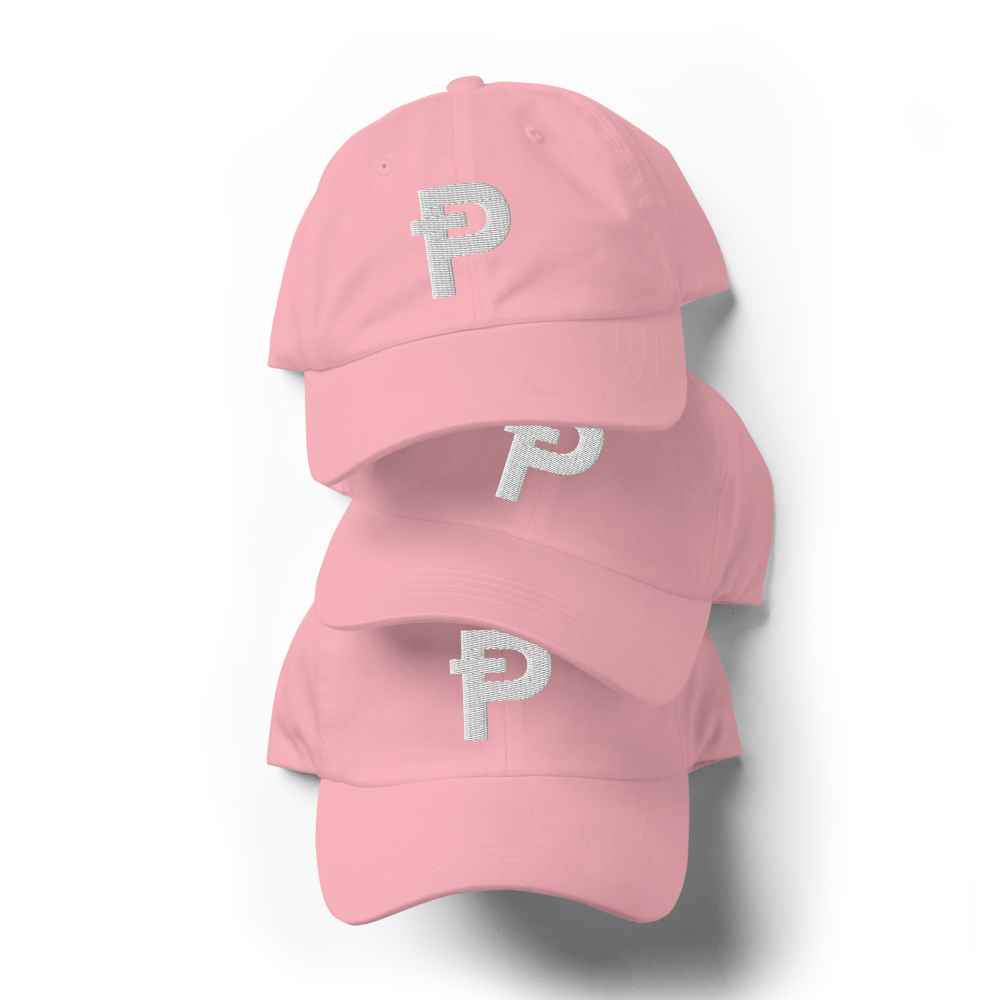 Pepecoin Hat (Pink with White Ᵽ)