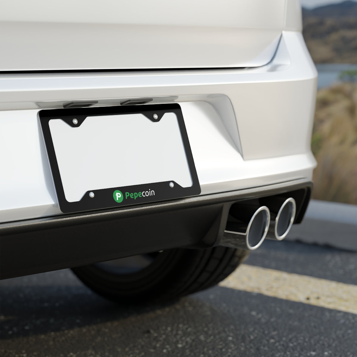 Pepecoin License Plate Frame (Black)