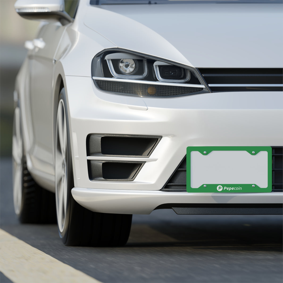 Pepecoin License Plate Frame (Green)